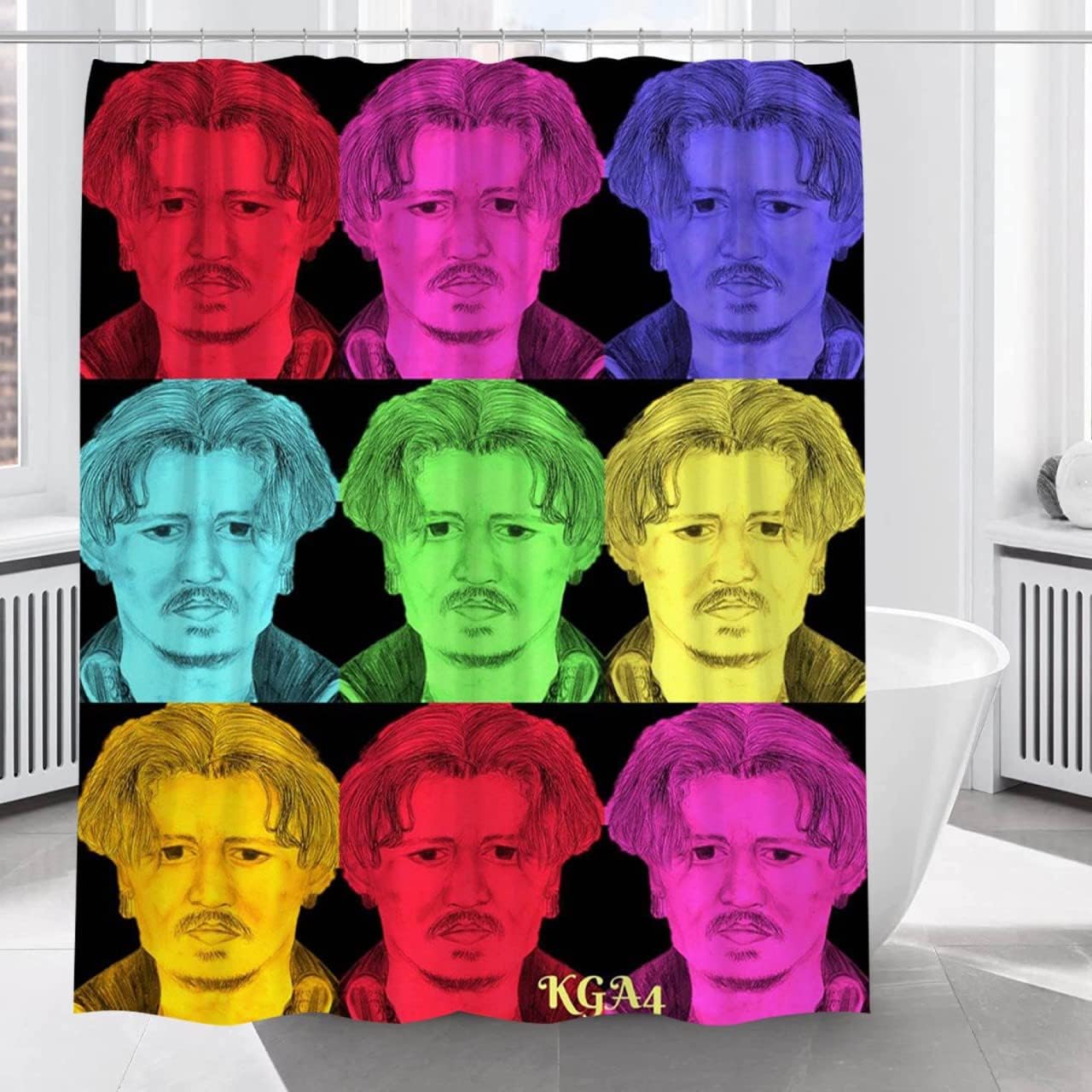 KGA Shower Curtain, Shower Curtains for Bathroom, Bathroom Curtains, Print HD, Curtain Set with Hooks, Water Repellent, Machine Washable, No Chemical Smell 72" X 72" Inches