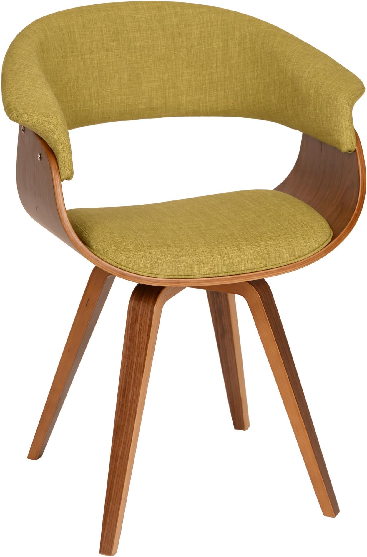 Armen LivingSummer Chair in Green Fabric and Walnut Wood Finish 31" x 25" x 22"