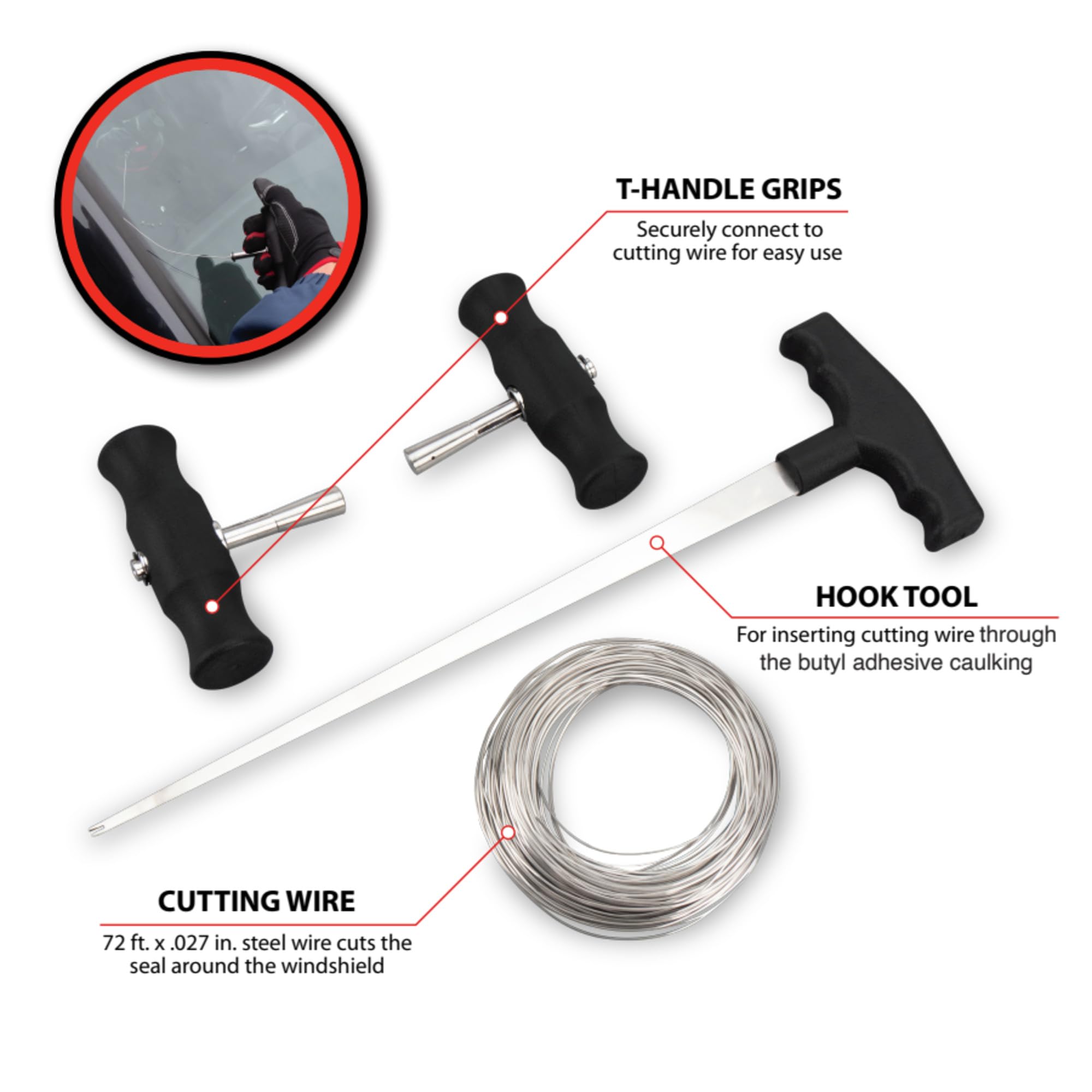 mirror removal tools steel wire shims heat gun