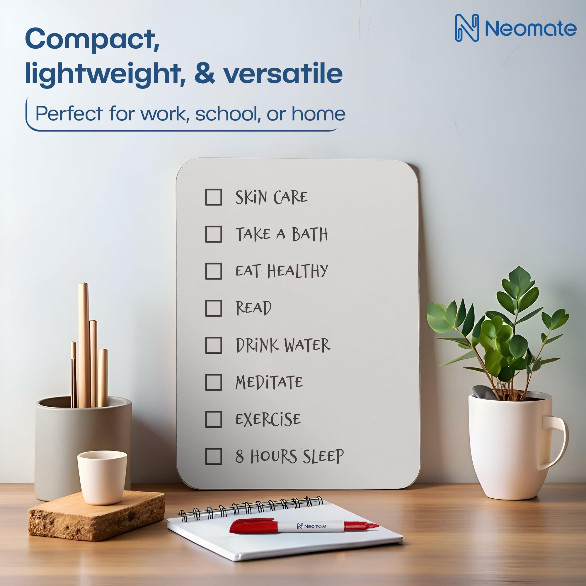 Neomate Dry Erase Boards - 2 Pack with Markers & Eraser -2