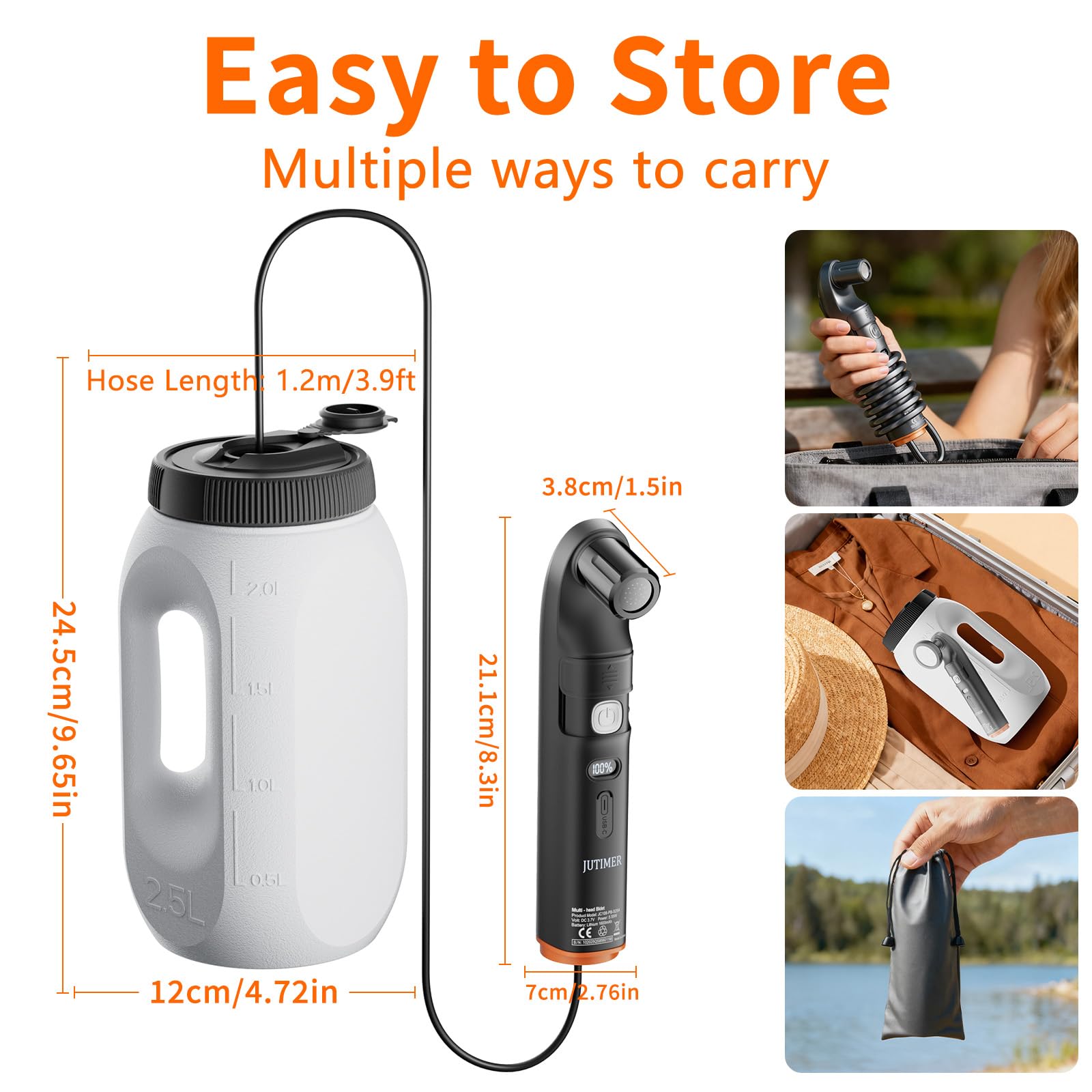 Bidet Esterno - Bidet Portatile & Bidet da Viaggio per Uscite all'Aperto, Sollievo Igienico Post Defecazione - 2.5 L - Accessorio Essenziale per Campeggi, Escursioni e Viaggi