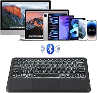 KOOCHUWAH Bluetooth Billentyűzet Touchpad Egérrel, LED Háttérvilágítás, 11 Szín, QWERTY 7