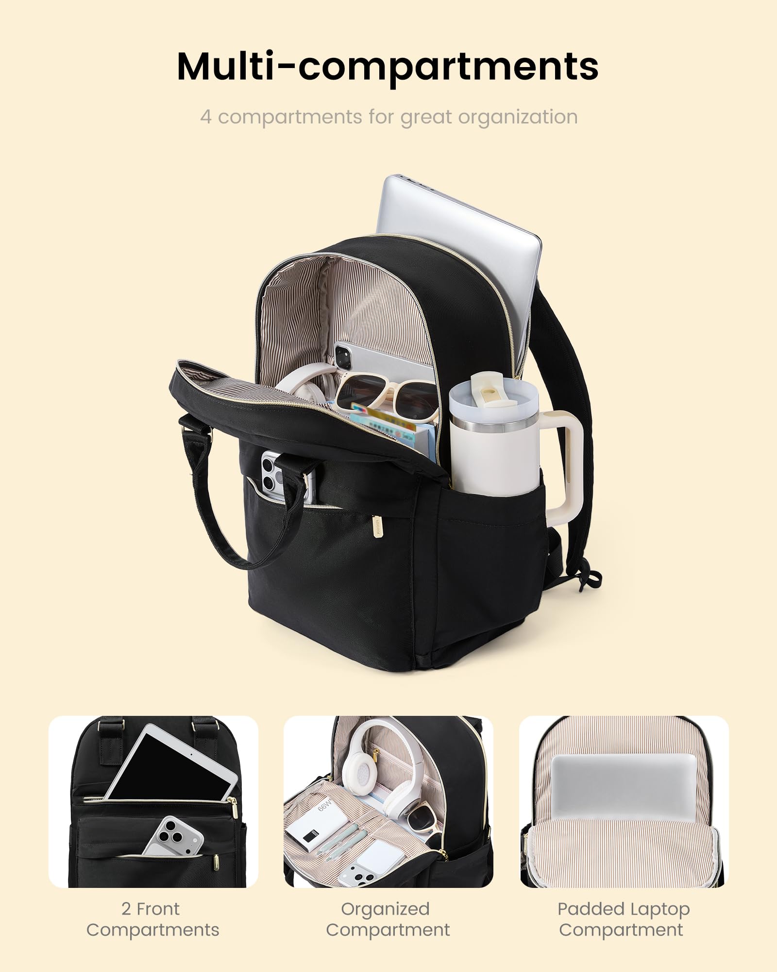 LOVEVOOK Laptop Rucksack Damen Groß Schulrucksack Teenager Mädchen Schultasche Wasserdicht Travel Backpack Women 17,3 Zoll Arbeitstasche Lehrertasche Tagesrucksack Elegant Daypacks für Arbeit Reise