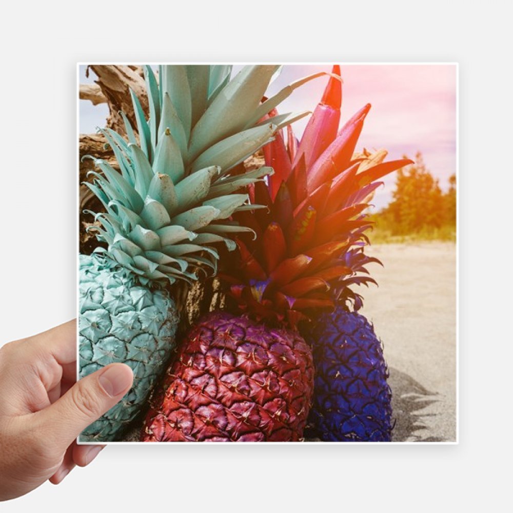 Autocollant fruit d'ananas de 20 cm carré pour valise et moto
