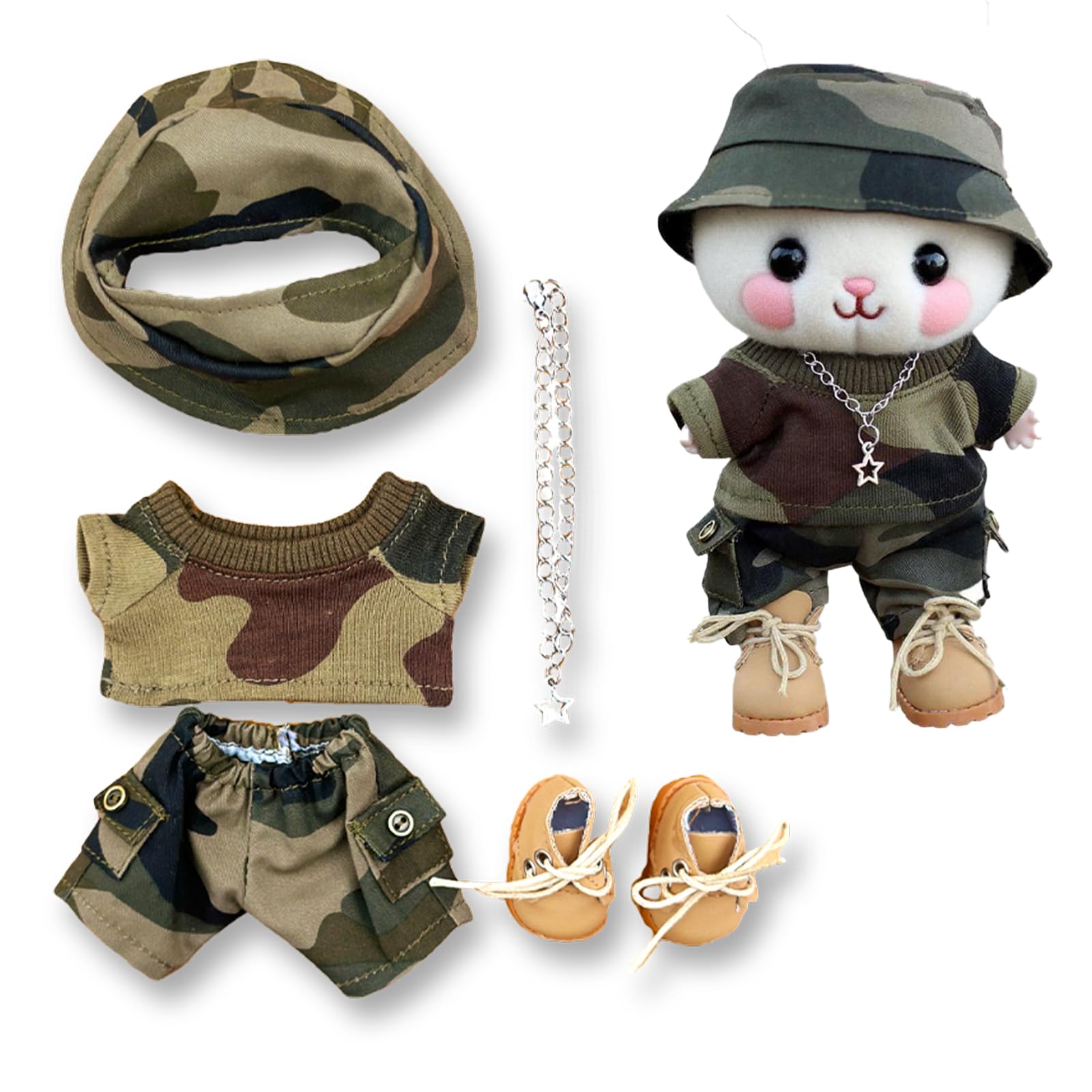lububu Clothes - lububu Outfit - lububu Accessories,Boys and Girls Stylish Adorable Dolls Clothes Accessories,Necklace+Clothe+Pants+Shoes(Style-d (No