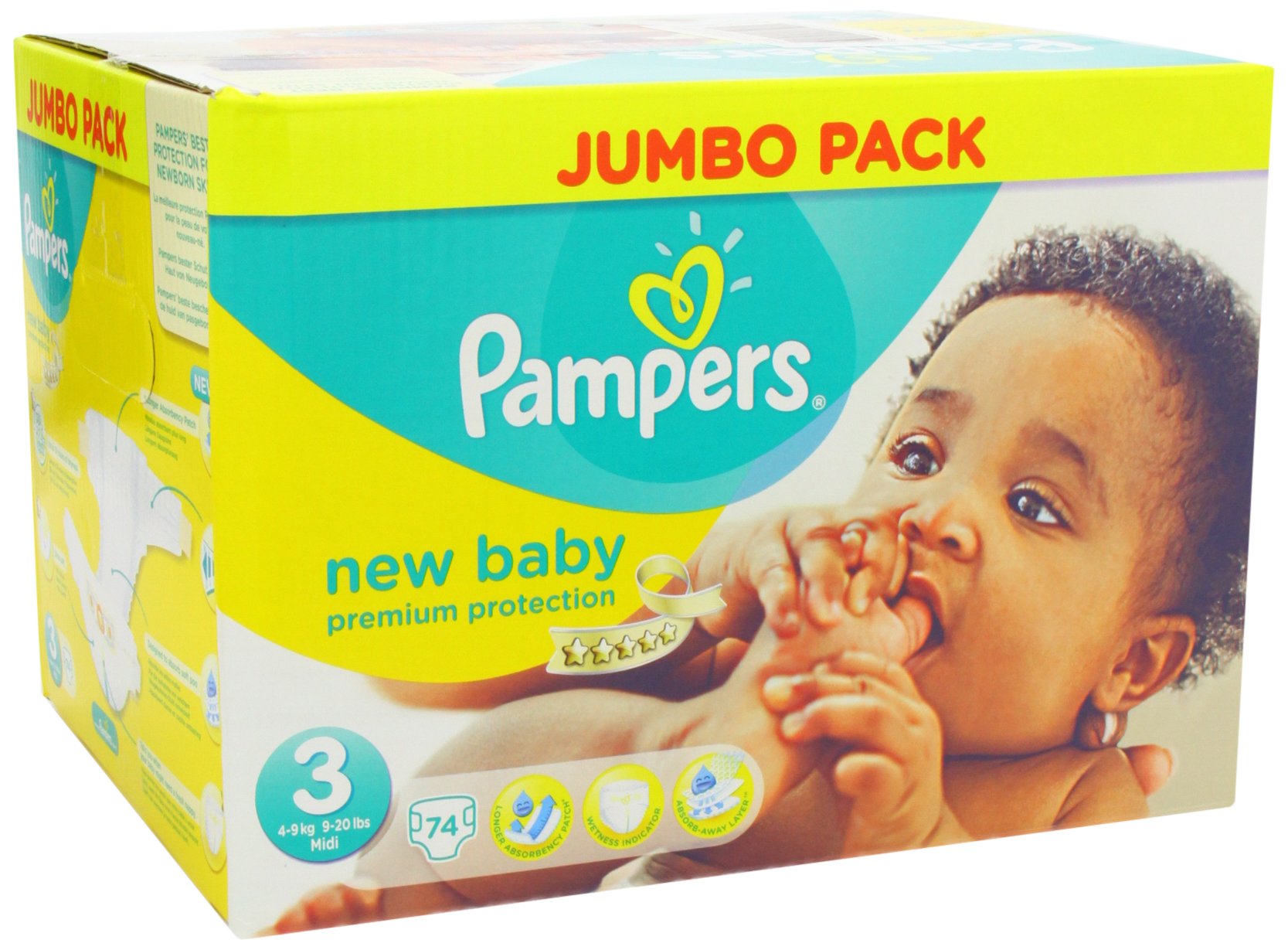 Pampers, Pannolini New Baby, 74 pz., Taglia 3
