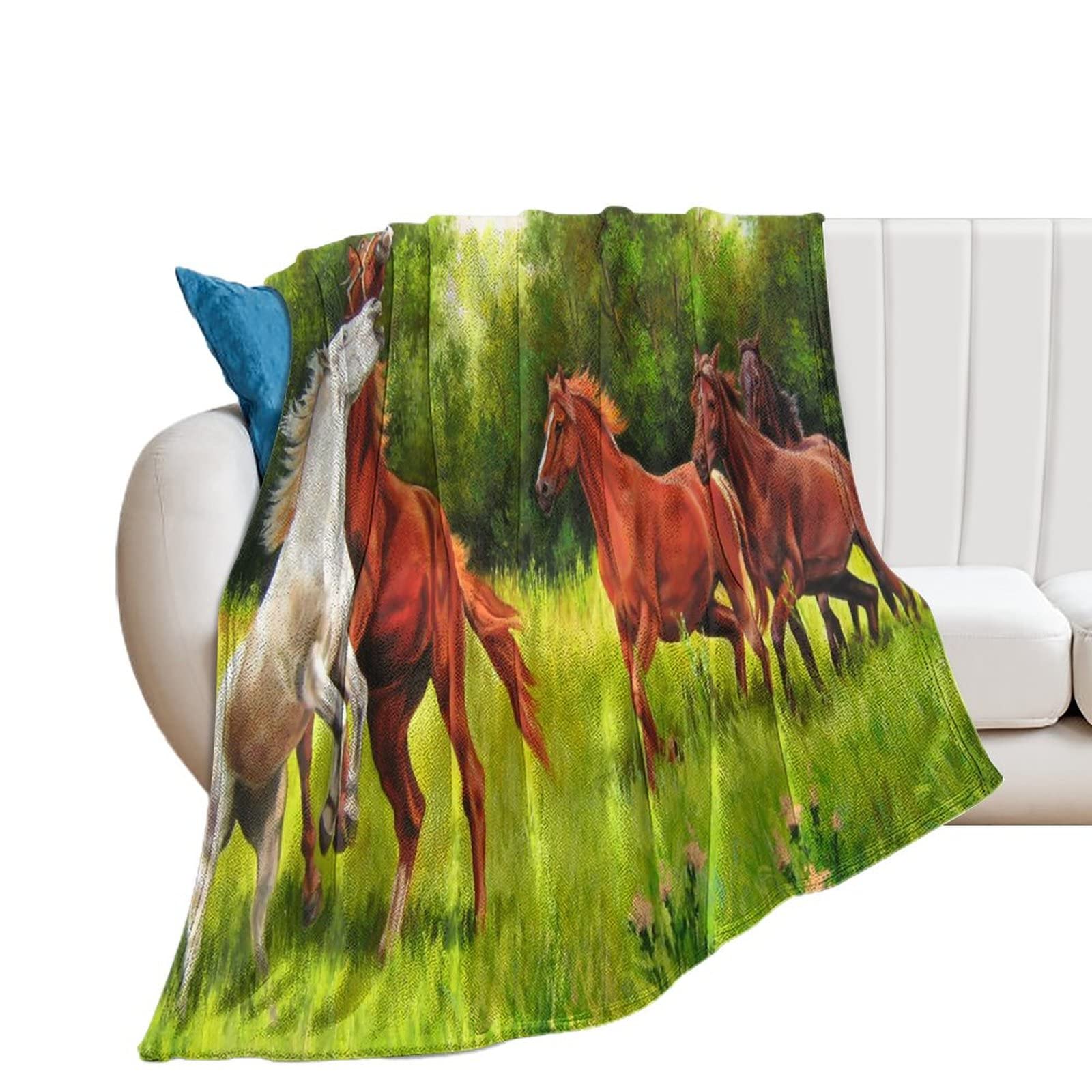Couverture de lit d'impression cheval plaid canapé 150x200cm grand banc