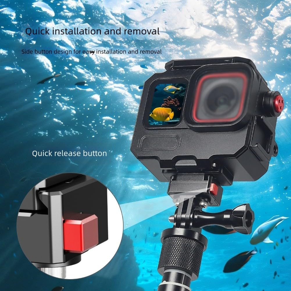 Custodia subacquea in metallo per Insta360 Ace Pro 2, custodia impermeabile in lega di alluminio da 80 m con sgancio rapido, supporto per scarpa fredda per fotografia subacquea e sport estremi