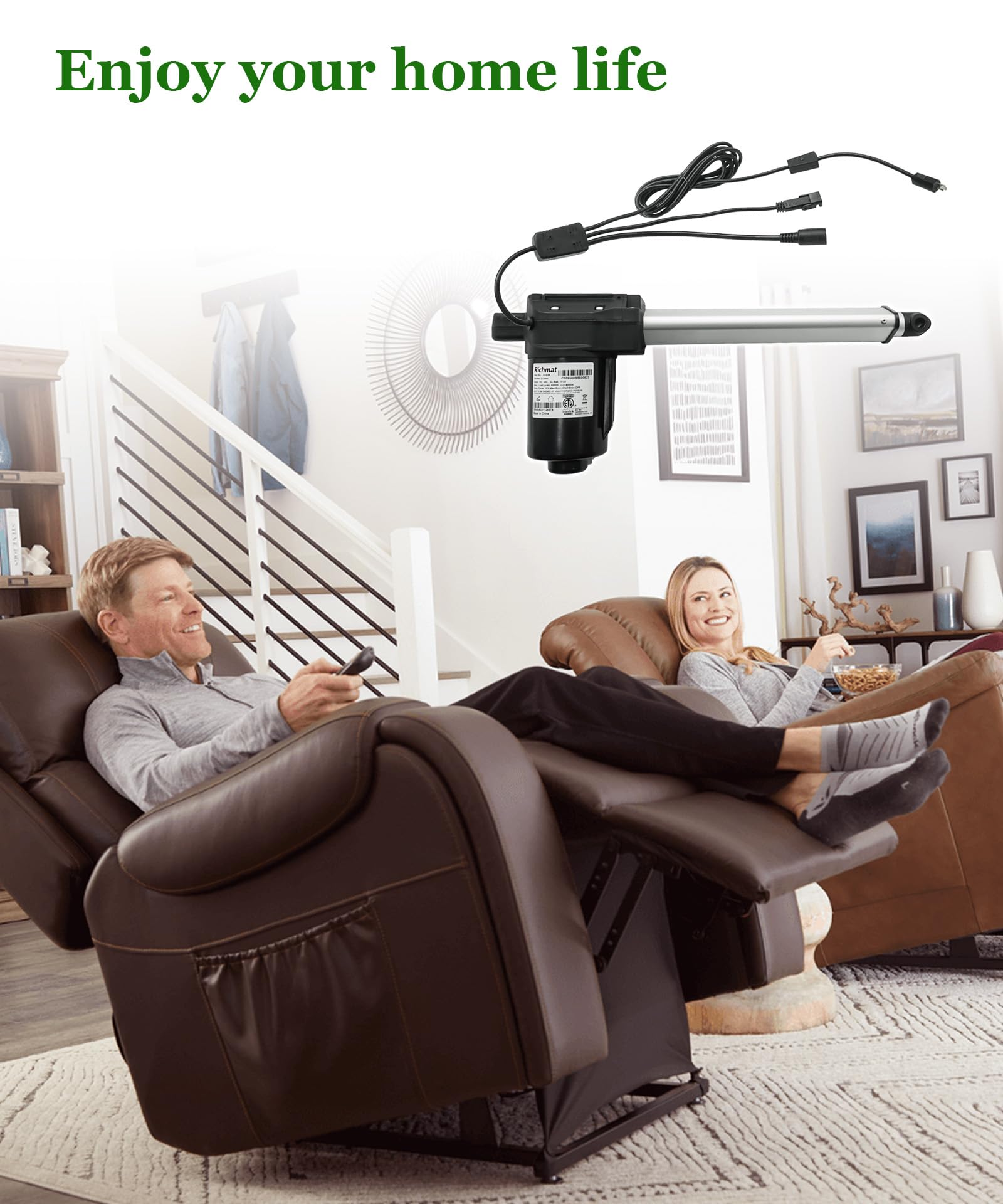Modelo de motor HJA58 - Piezas de repuesto de actuador lineal para sillas elevadoras eléctricas de sofá, reclinable, repuesto para motor de actuador GM1450-LM