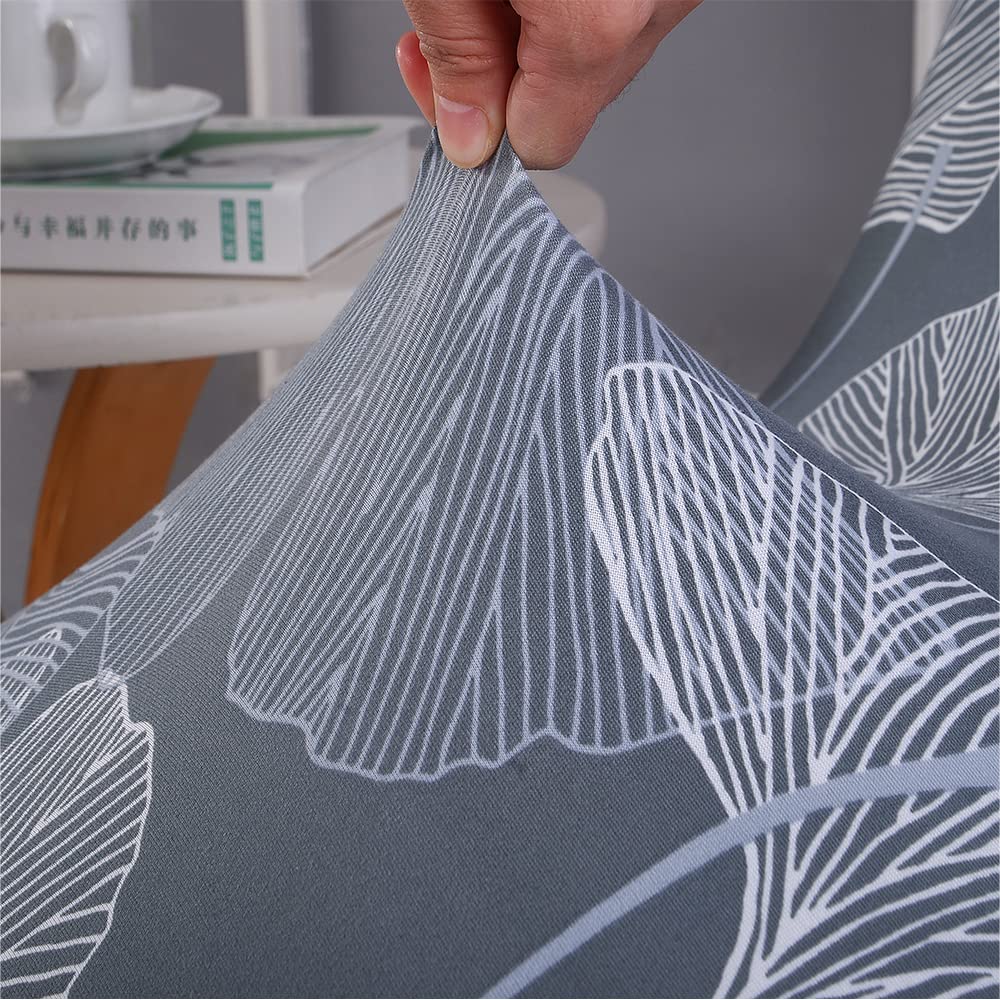 Coprisedie Scandinavi Elasticizzati 4 Pezzi - Motivo Ginkgo Biloba, Fodere Protettive Per Sedie - Foto 4