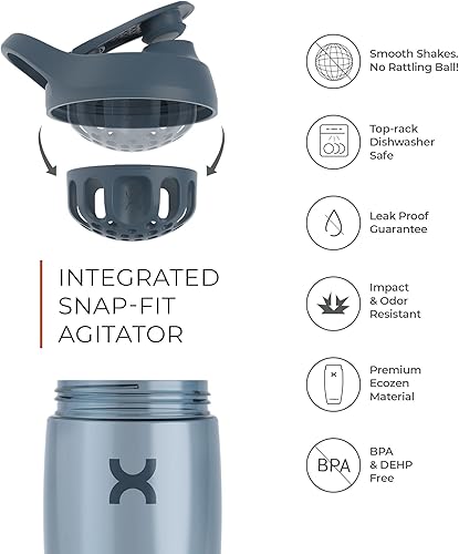 Miniatura 4 de Promixx Pursuit - Botella mezcladora de proteínas coctelera prémium para batidos de proteínas durabilidad de por vida a prueba de fugas sin olor