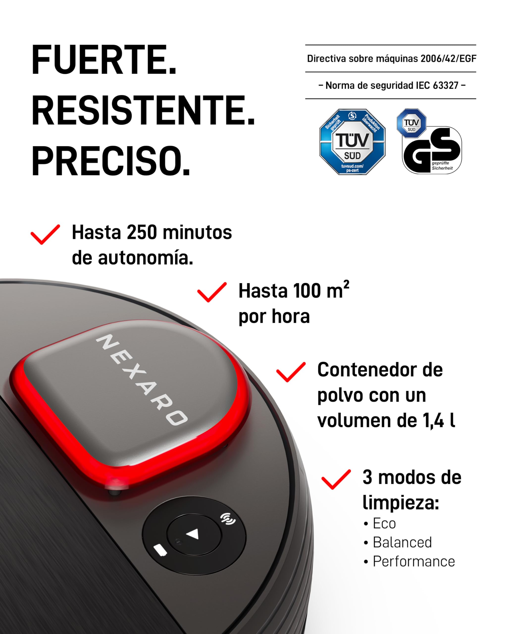 Robot Aspirador NR 1500 para Limpieza de Suelos – Vacuum Cleaner con Licencia HUB 36 Meses, Certificado TÜV y Filtro HEPA – para 400m² y 250 min de autonomía – Ideal para Uso Comercial