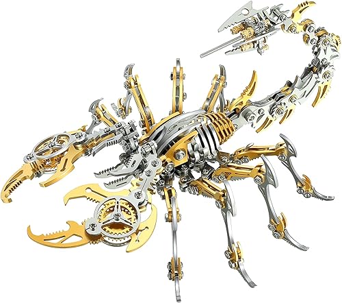 Rompecabezas de escorpión de metal 3D para adultos, rompecabezas 3D, kits de modelos para construir bricolaje rompecabezas mecánico de bloques de