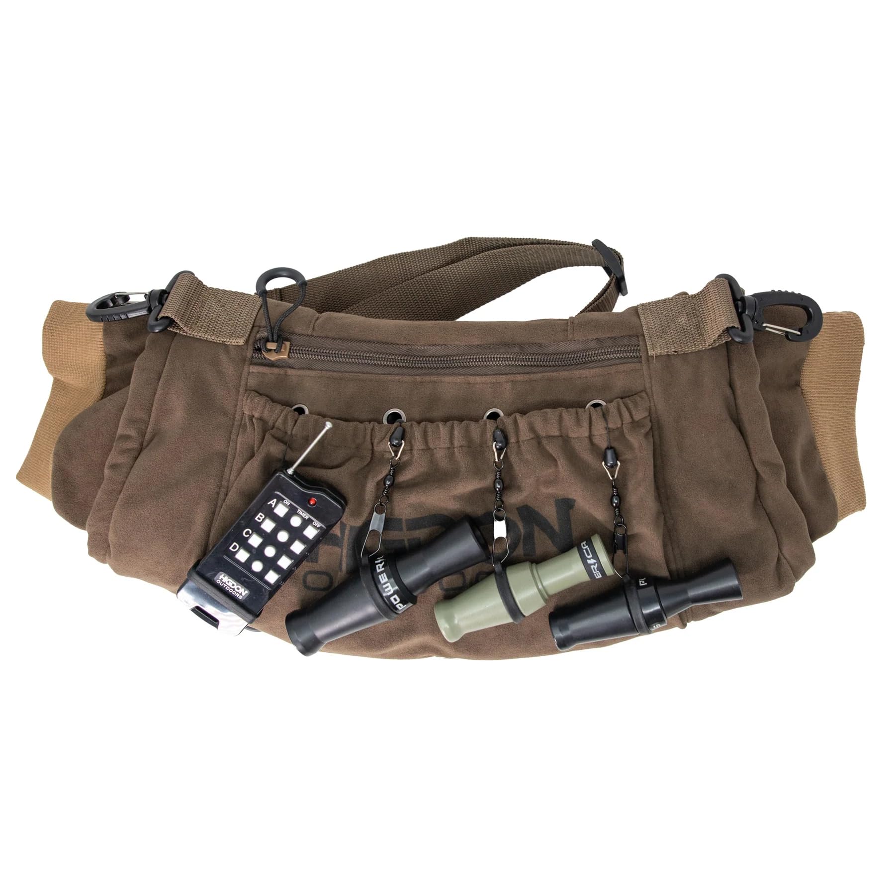 Higdon Outdoors Stuff Muff Hand Warmer/Call System (MUD) | Fleece Lined Muff with Zip up Pockets and Easy Call Access for Waterfowl Hunting