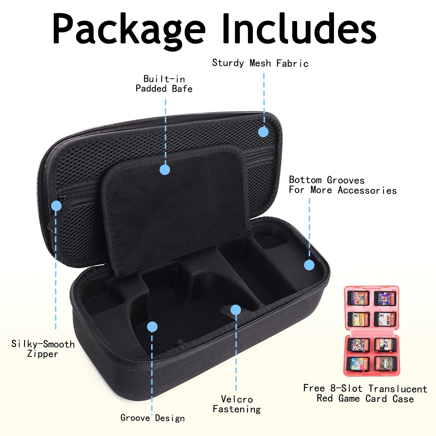 SOTY Switch Carrying Case for Nintendo Switch 2 with 12 Game Card Slots,Portable Hard Shell Pouch Carrying Travel Game Bag for Switch 2 Console & Accessories - Image 7