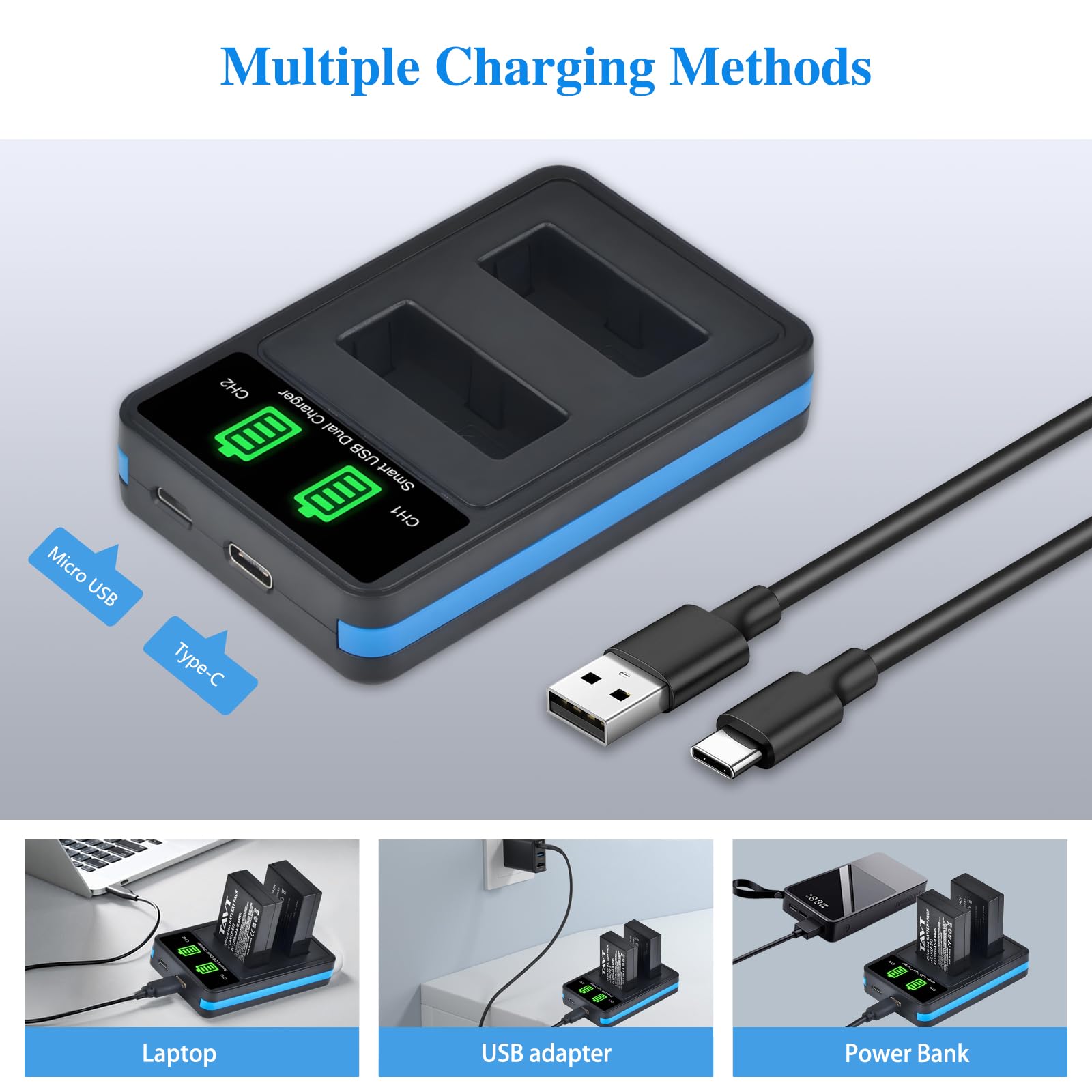 2 batterie e caricabatterie LP-E12 da 1200 mAh per Canon PowerShot SX70 HS, EOS M50, M50 Mark II, EOS M100, 100D, M, M2, M10, Rebel SL1, Kiss X7
