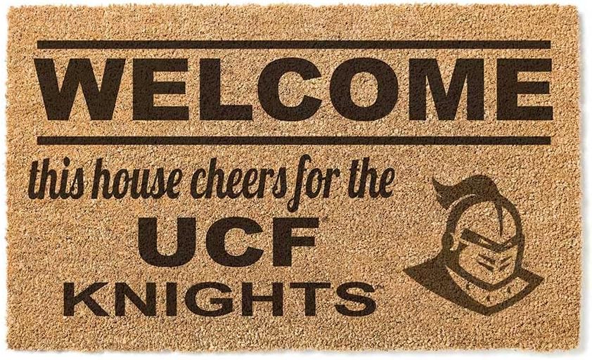 KH Sports Fan UCF Welcome Coir, 18x30 Inches, Outdoor Rug Display Your Team Spirit with This Unique Central Florida Knights Doormat, Multi