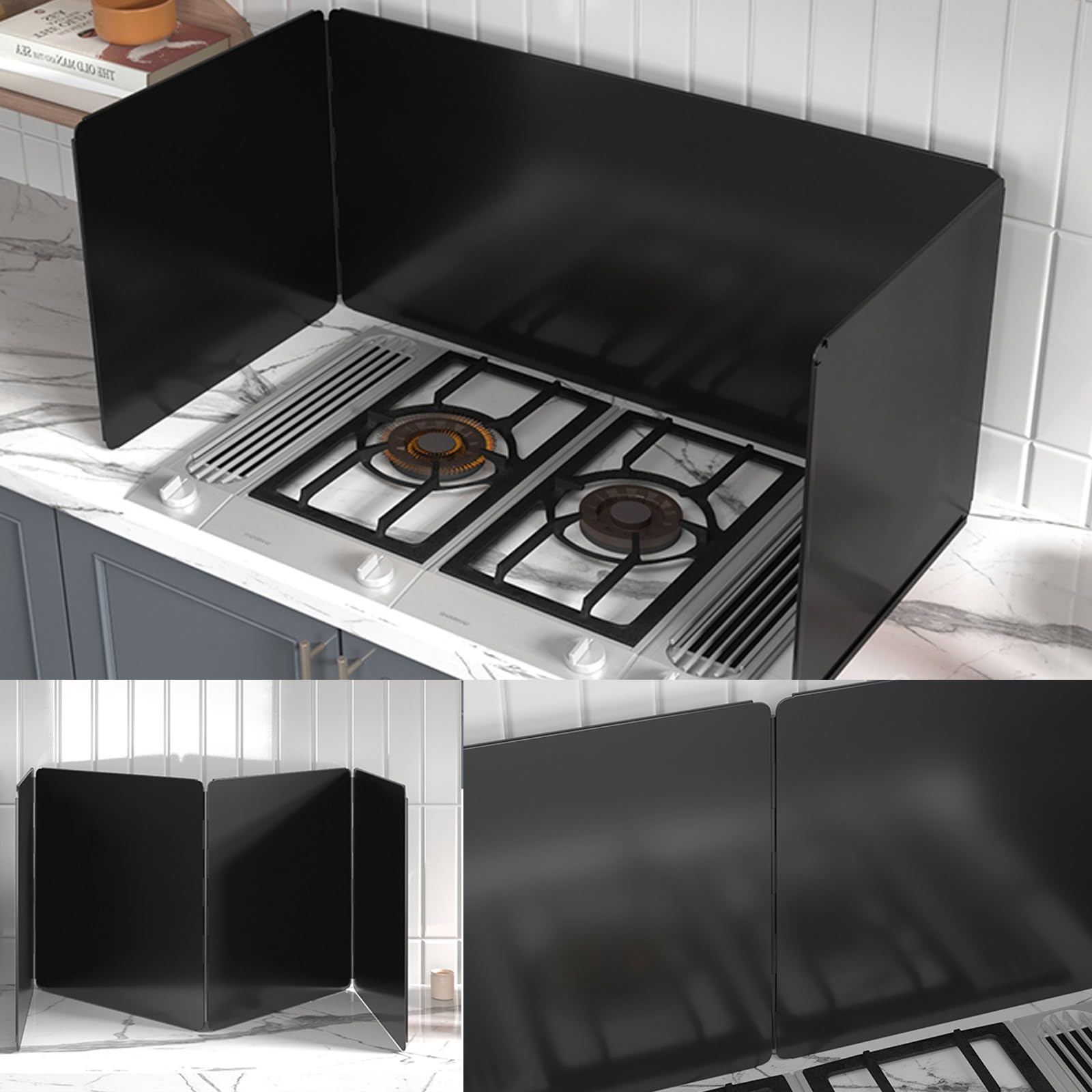 Paraschizzi Cucina Pieghevole Rotezione, Para Schizzi for Piano Cottura, Cucina Protezione Protezione Schizzi Di Olio for Cucine A Gas E Padella Para Schizzi per Piano Cottura(2 sides 50x50cm)