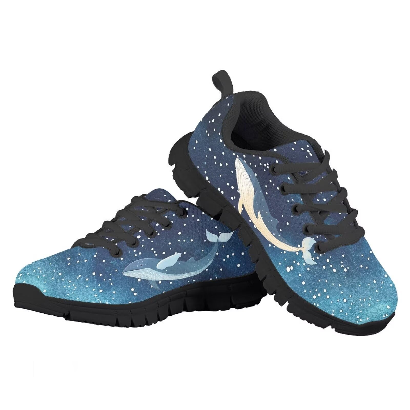 Suhoaziia Whales Starry Kids Sneakers Unisex-Child (Little Big Kid) Sneaker Running Shoes Sports Strap Tennis Sports Athletic Sneakers for Boys Girls