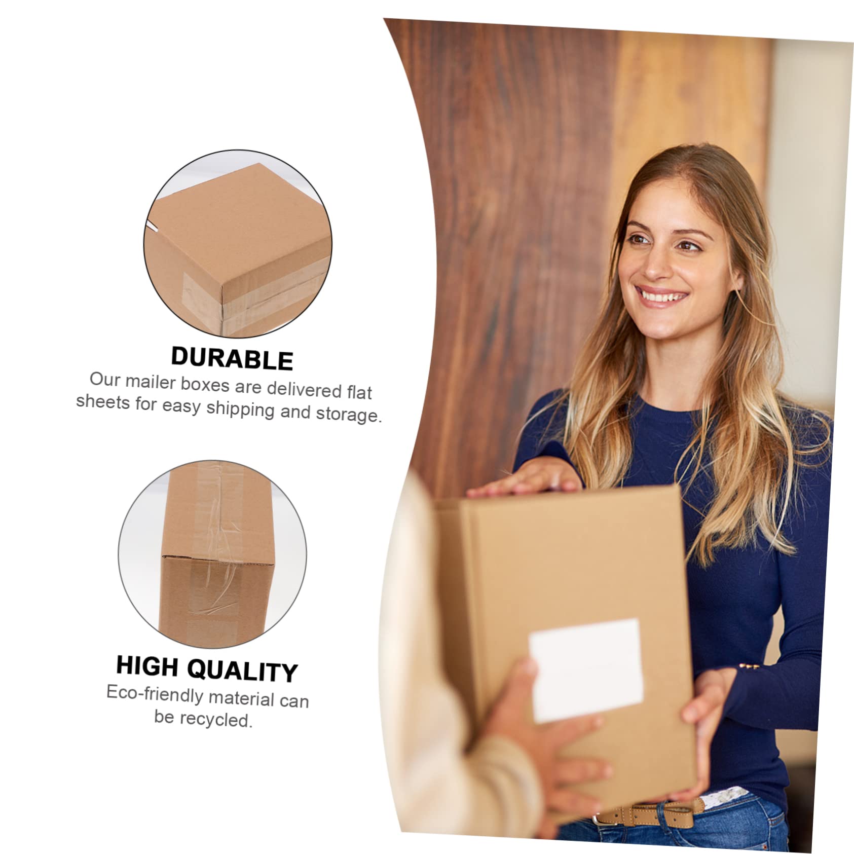 HOMSFOU 20 Cajas de Cartón Kraft Liner Pequeñas para Embalaje y Almacenamiento, Fáciles de Montar y Ecológicas, Ideales para Packaging de Regalos