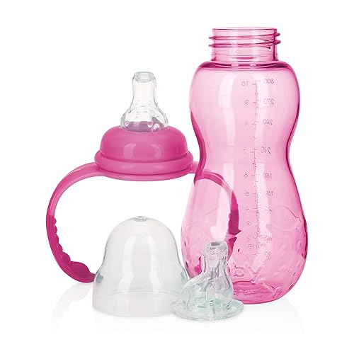 Vista 15 de Nuby 80386 New 3 Stage Ultra Durable Tritan Grow with Me - Botella antiderrames a taza, 10 onzas Azul