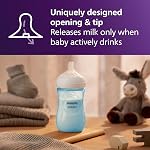 Philips Avent Natural Baby Bottles with Natural Response Nipples (Medium Flow, Flow 3), 9oz, Blue, 3-pack, SCY903/23