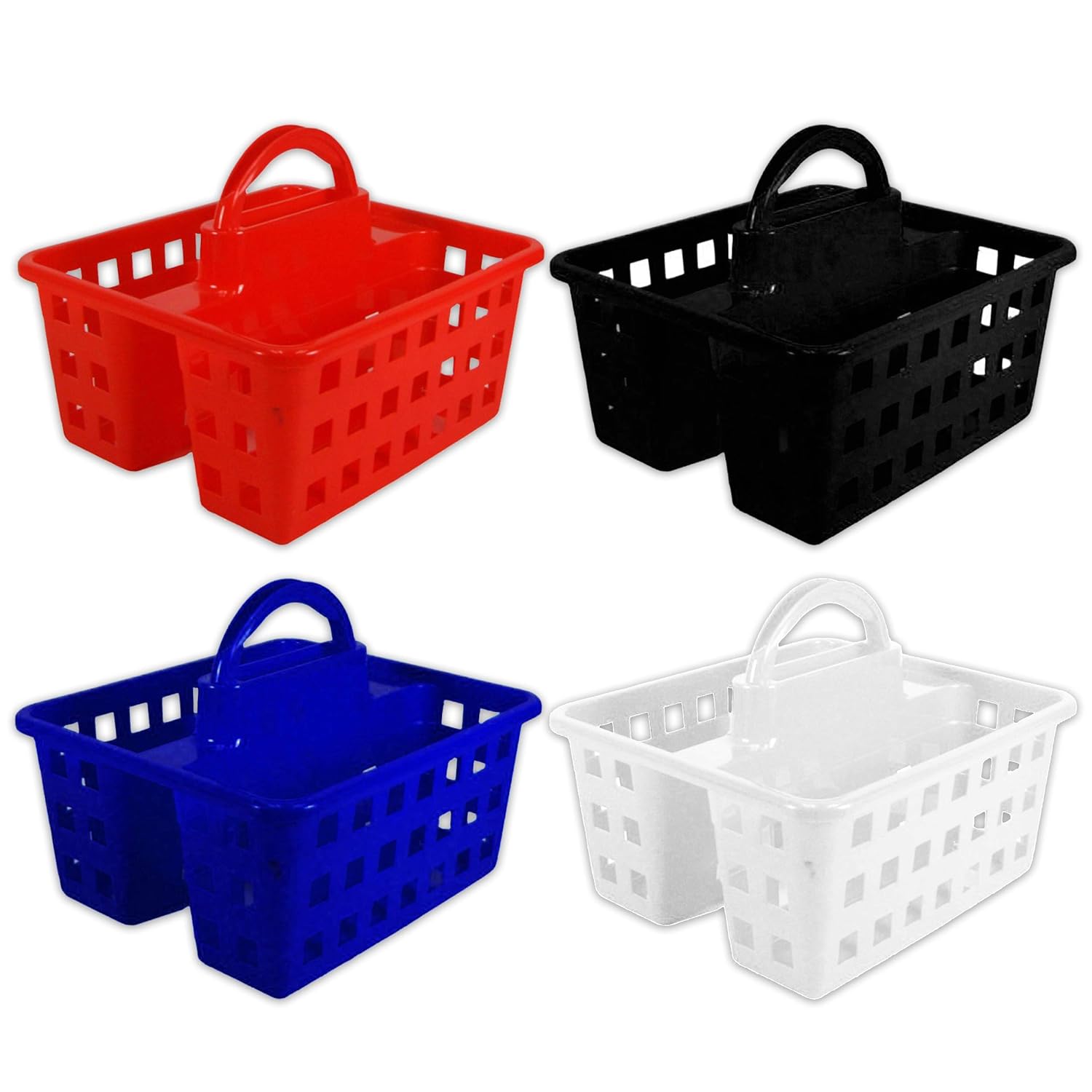 Caddy Organizer Classroom Set of 4 Assorted 3 Compartment Caddy