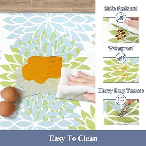 Miniatura 5 de HEBE Juego de 2 alfombras de cocina antideslizantes y alfombrillas acolchadas para el suelo, impermeables, cómodas, para cocina, oficina en casa,