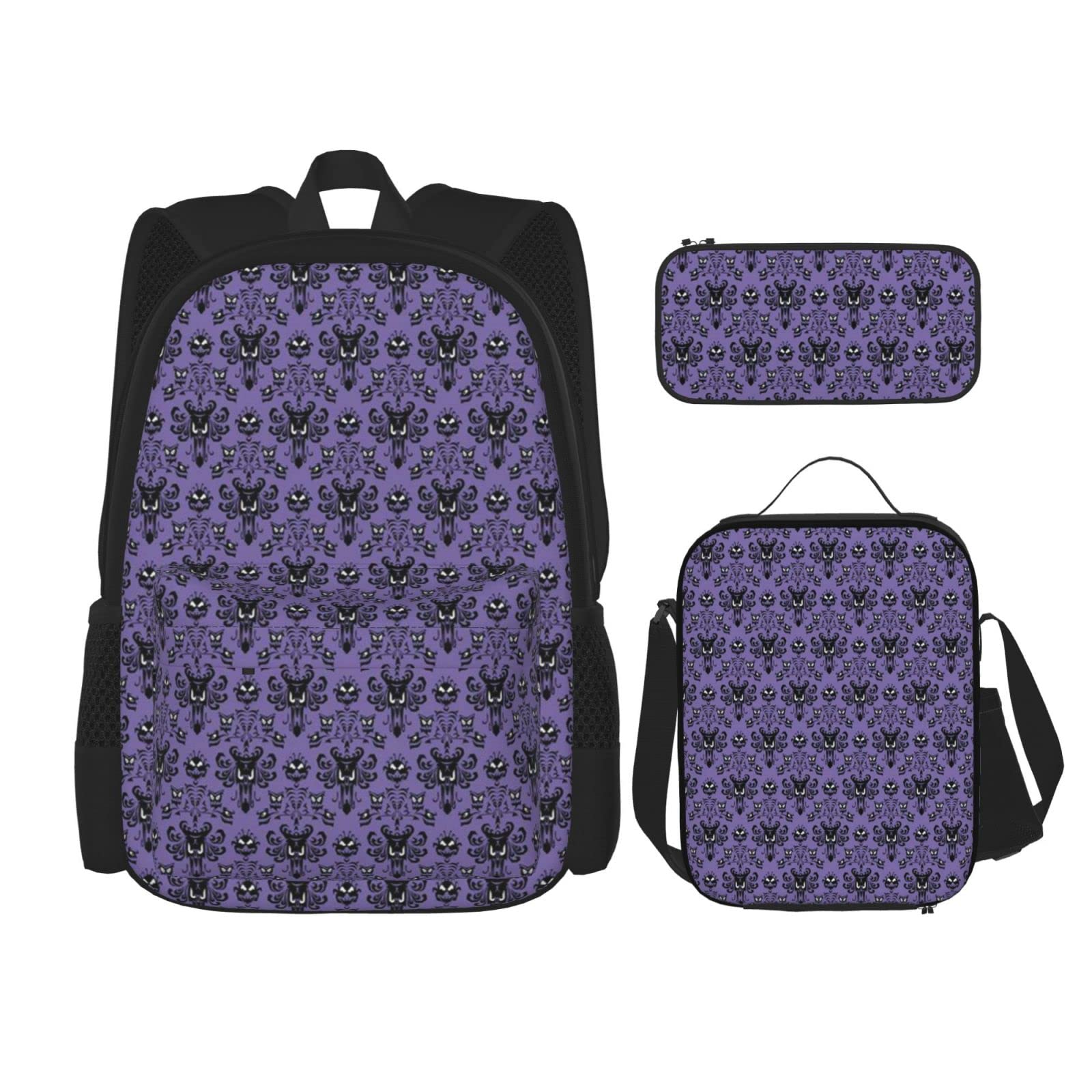 Weißer Tiger Schulbücher-Set mit Lunch-Tasche, Federmäppchen, Reise, Laptop, Rucksack, Schultasche, 3-teiliges Set