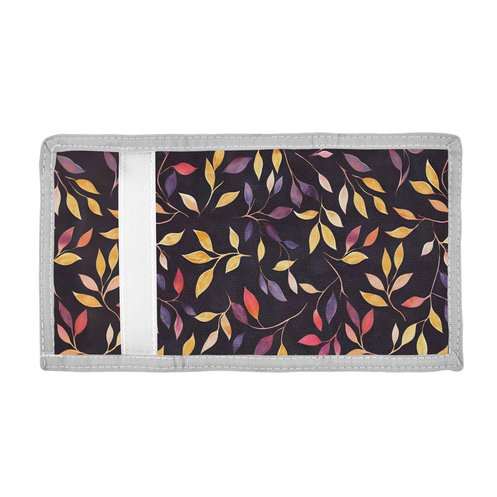 FOLIOSA Kids Wallet for Boys Girls Vivid Leaf Print Youth Wallet with Zipper Pocket Card Holders, Novelty Wallet 4.9×2.9 in