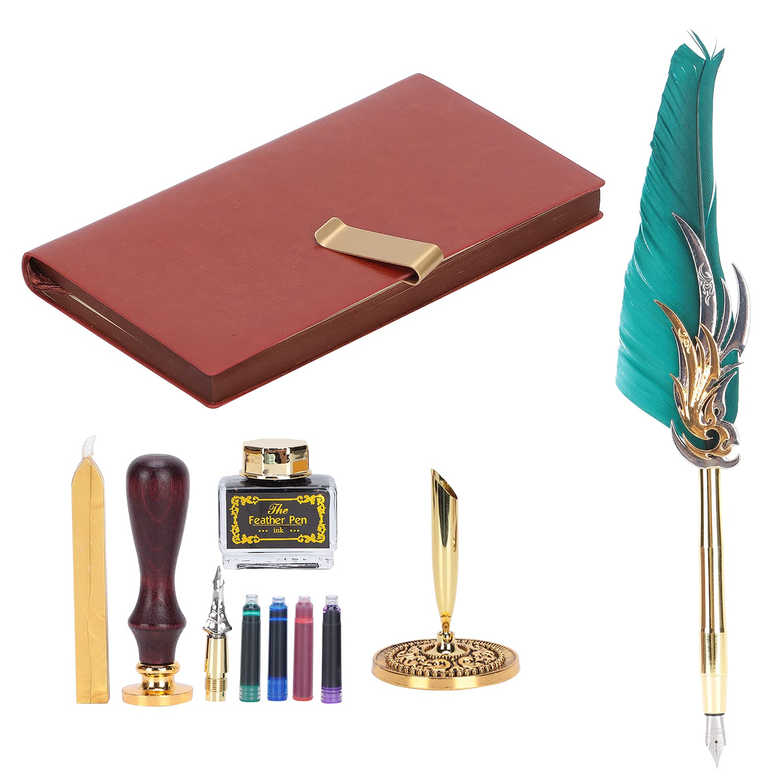 Ensemble de Stylos de Calligraphie Dip avec un Design de Plume élégant, Comprend un Sac D'encre et un Coffret Cadeau pour les Artistes et les Amateurs de Calligraphie, 1 Ensemble (SP139035