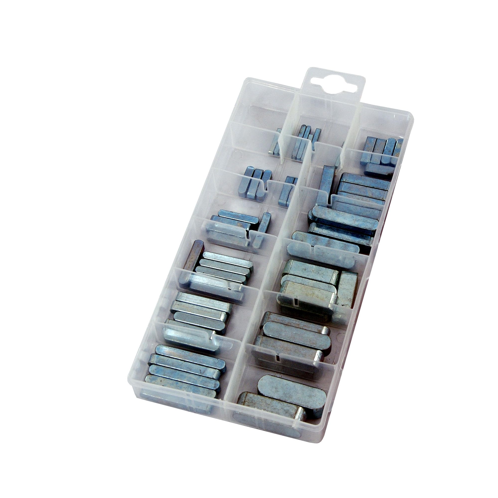 Neilsen CT4094 60pc Feather Key/Parallel Key Set - Sizes 3-12mm, Form-Fitting Connection of hubs on shafts