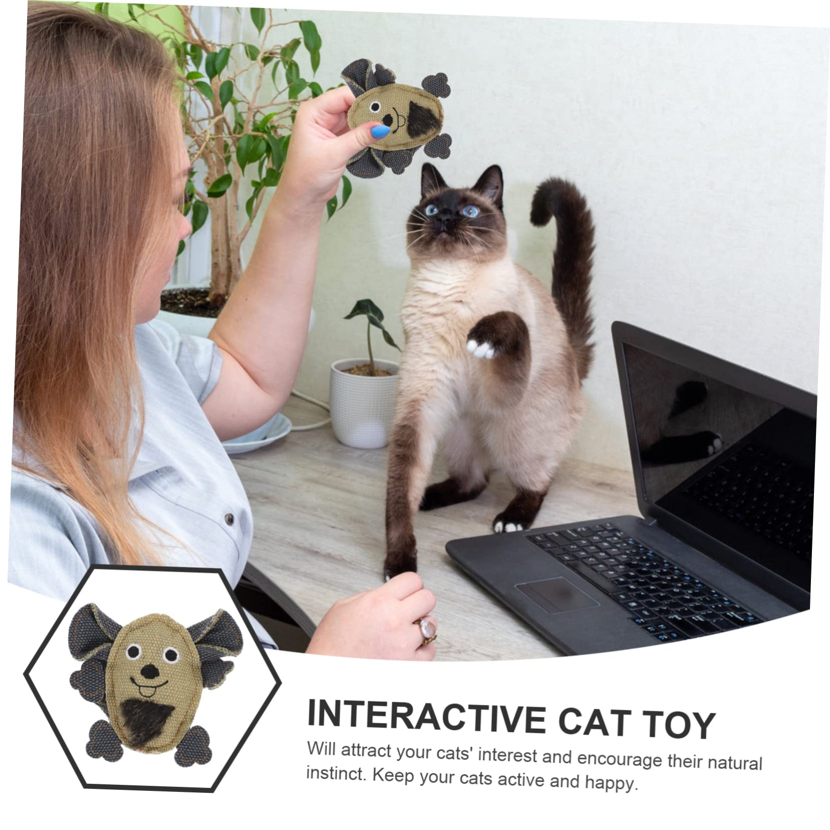SUPVOX Lot De 5 Jouets Interactifs en Toile pour Chat en Forme De Queue À Mâcher 3 Pièces X 5
