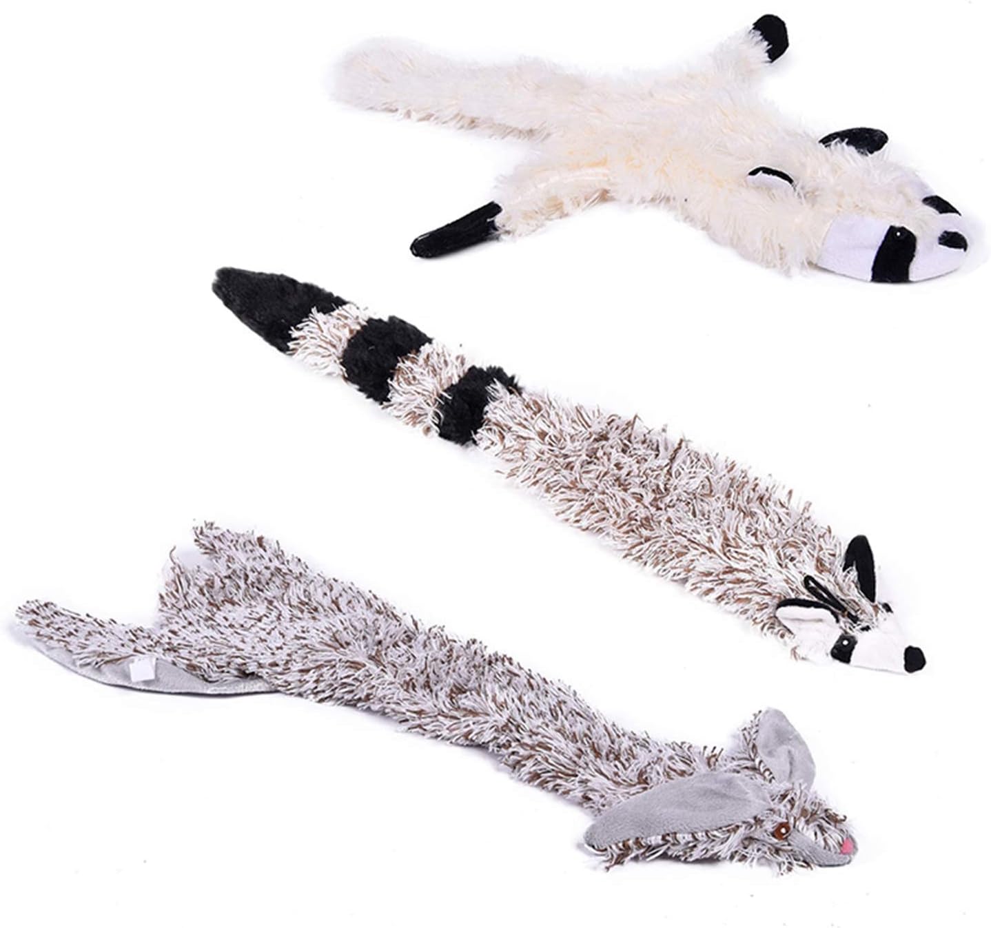 PAWZ Road Dog Chew Toy No Stuffing Squeaky Dog Toy 3 PCS Durable Dog Plush Toy