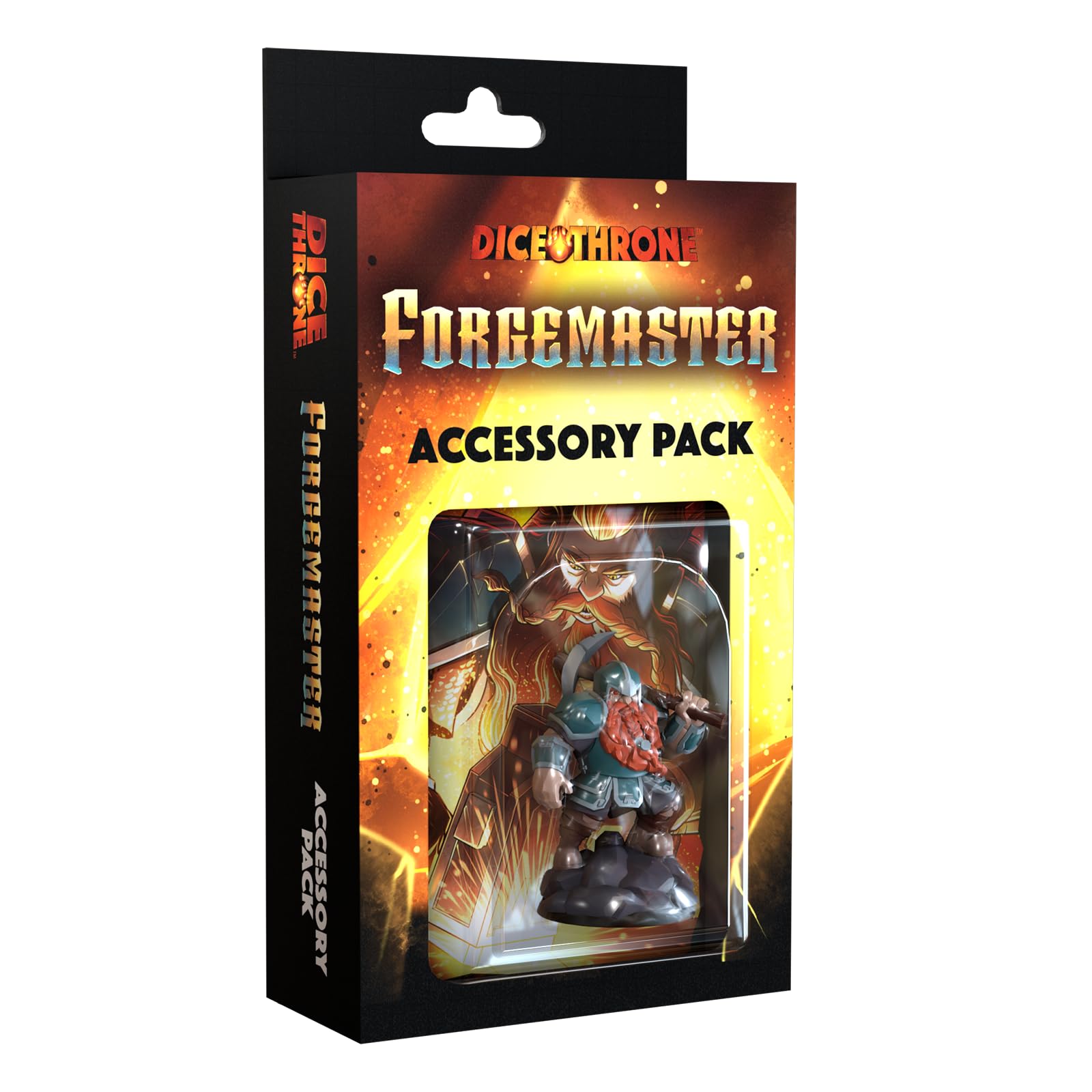 Dice Throne | Dice Throne Forgemaster Accessory Pack | Premium Tabletop Game Accessory, Painted Hero Sculpt, Acrylic Tokens, 50 Card Sleeves, 3 Bonus Cards | 1+ Players | Playing Time Varies