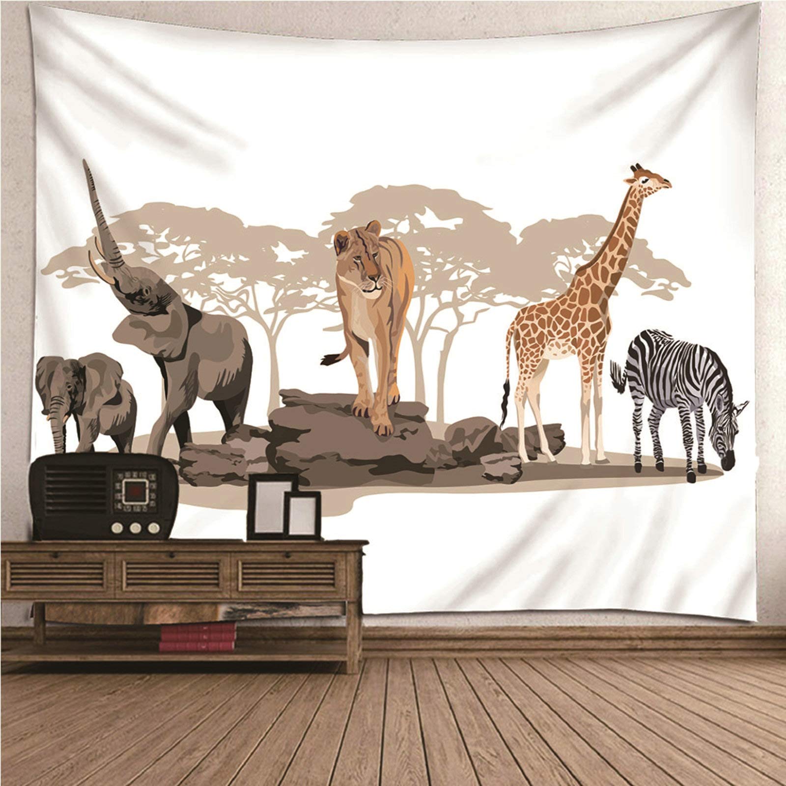 Tapiz de pared de animales para cubrir imperfecciones y dar vida al cuarto infantil