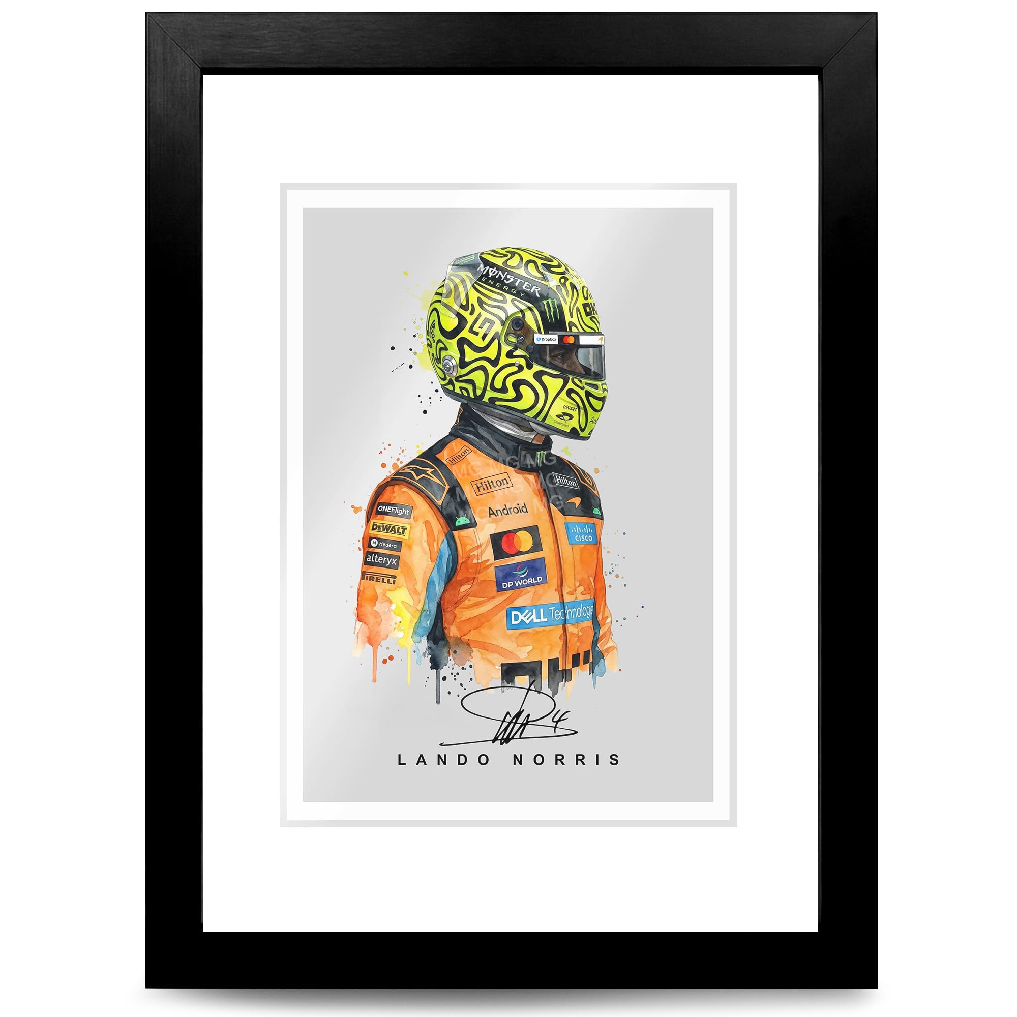 Lando Norris signed photo F1 Helmet 2026 Season Poster Print Autograph Framed Display Memorabilia Gift (Lando Norris 2026, A4 Framed (Black Frame))