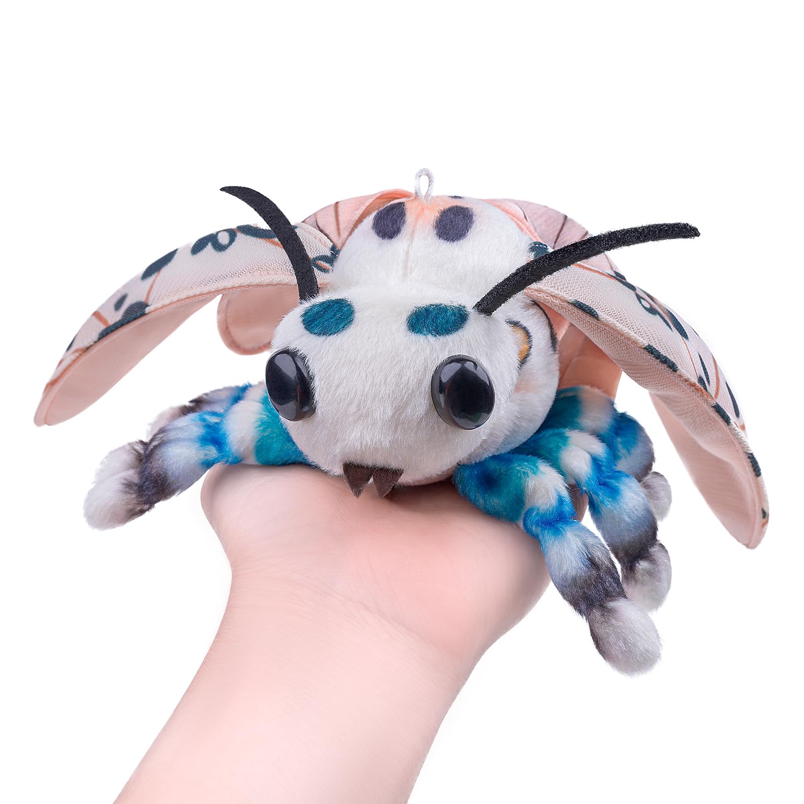 lilizzhoumax Leopard Moth Keychain Plush Toy Stuffed Animal Bag pendant Realistic Lovely Cute Super Soft Creative Personalized Gift for Couple Kids Bedtime Companion Plushie Collection 7” white - Image 3
