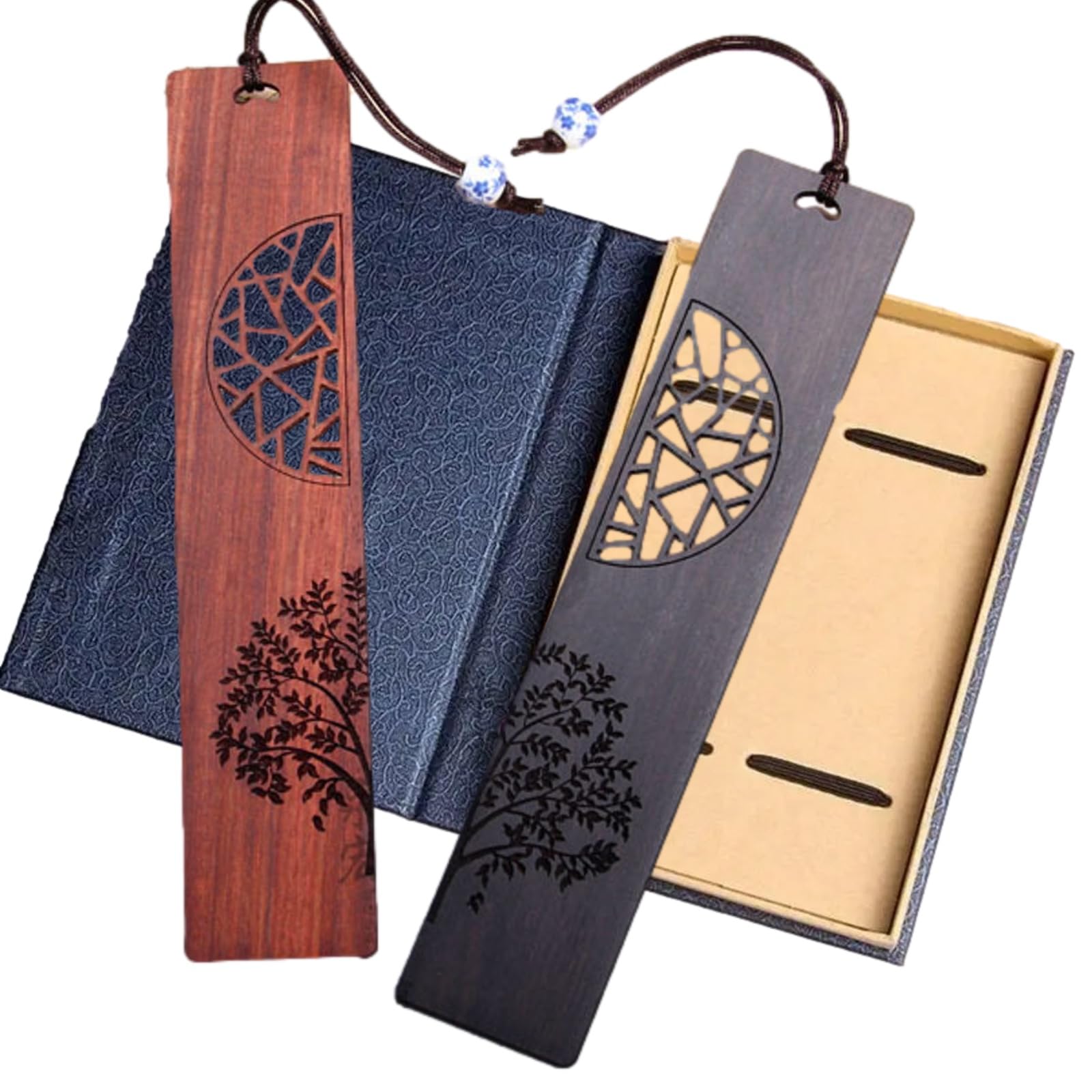 Ebony Wooden Bookmarks Set of 2 with Gift Box