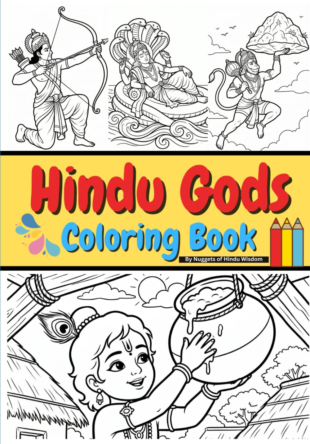 Hindu Gods Coloring Book For Kids - Premium Quality