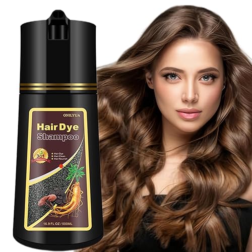 Instant Coffee - Champú de tinte para el cabello 3 en 1, champú de color marrón claro para mujeres y hombres, champú de cabello castaño de 16.90