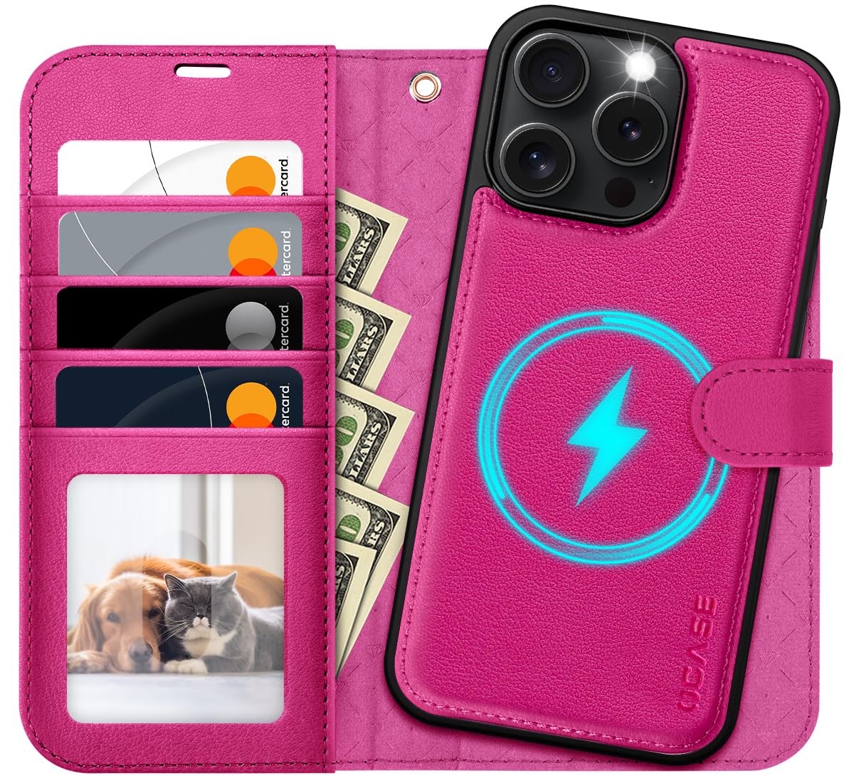 OCASE for iPhone 16 Pro Max Case, Detachable 2 in 1 PU Leather Wallet Case with RFID Blocking, Wireless Charging