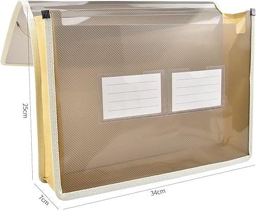 Miniatura 9 de Carpeta de archivos expandible organizador de documentos r con solapa y cierre de cable bolsa de documentos transparente impermeable expansión de 28