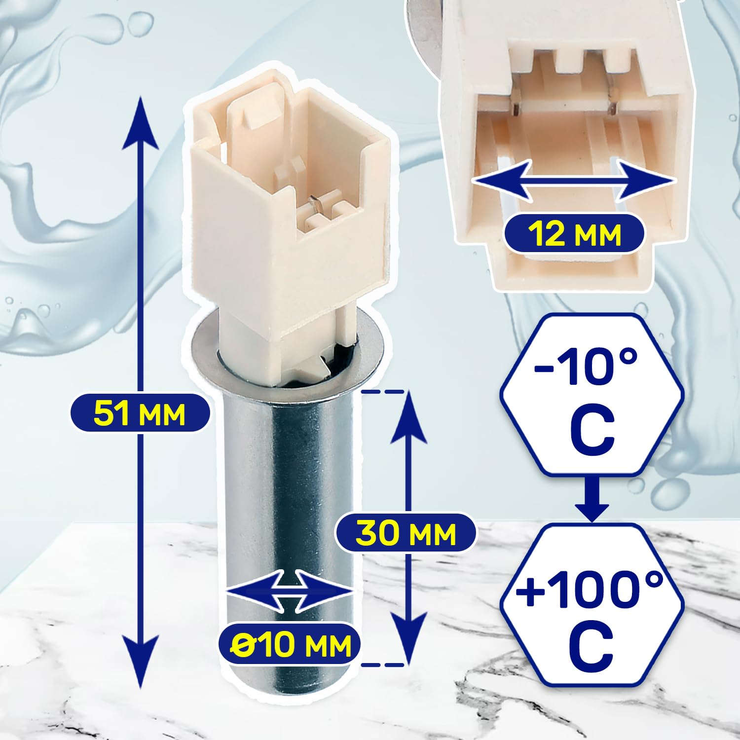 Temperaturfühler Ersatz für Bosch 00175369 NTC Sensor Heizung Fühler Thermostat Heizelement-Fühler Temperatursensor Thermofühler Thermosensor Ersatzteile Zubehör für Waschmaschine Waschtrockner