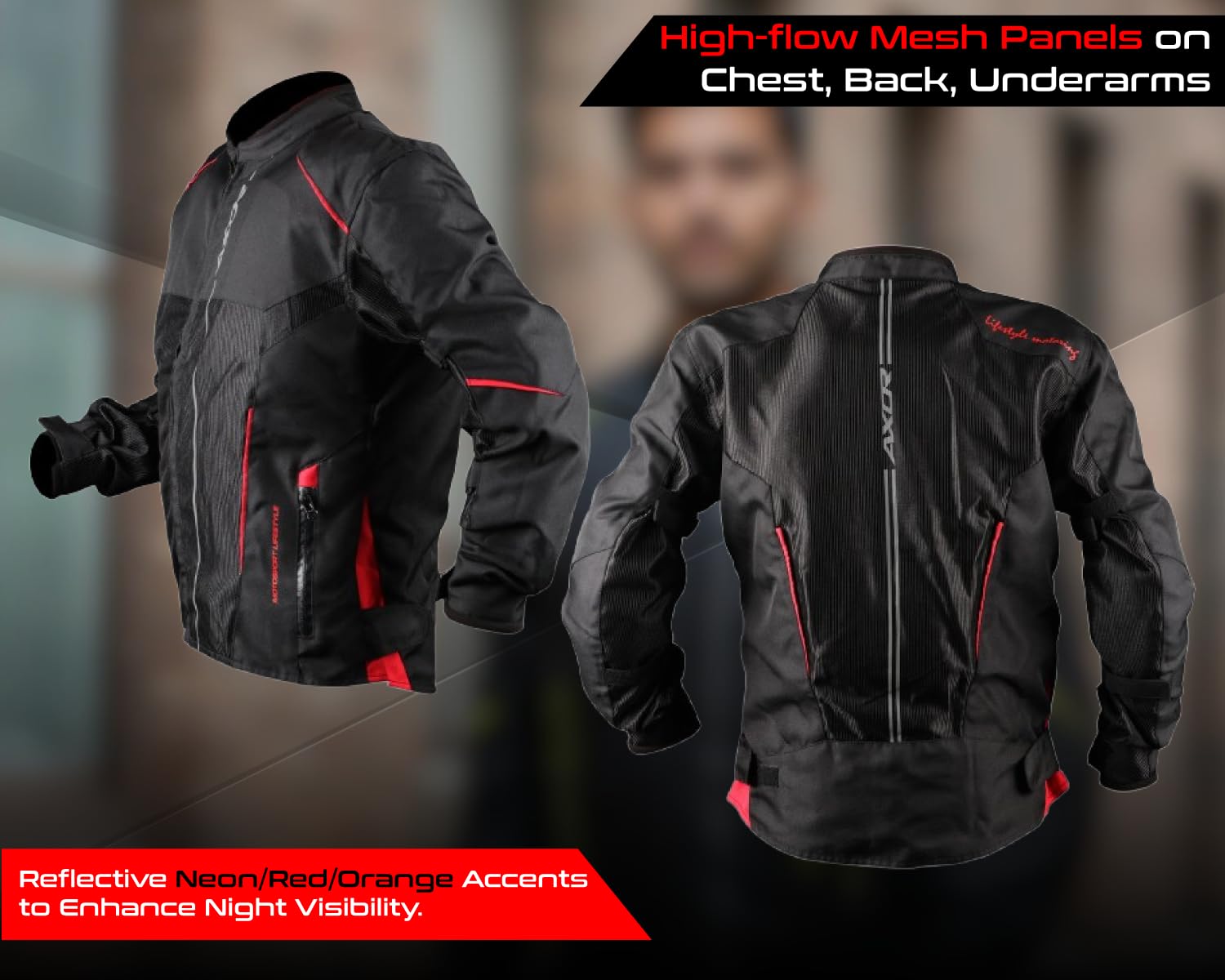 Axor Drift Lightweight Motorcycle Jacket|CE Level-2 Protection