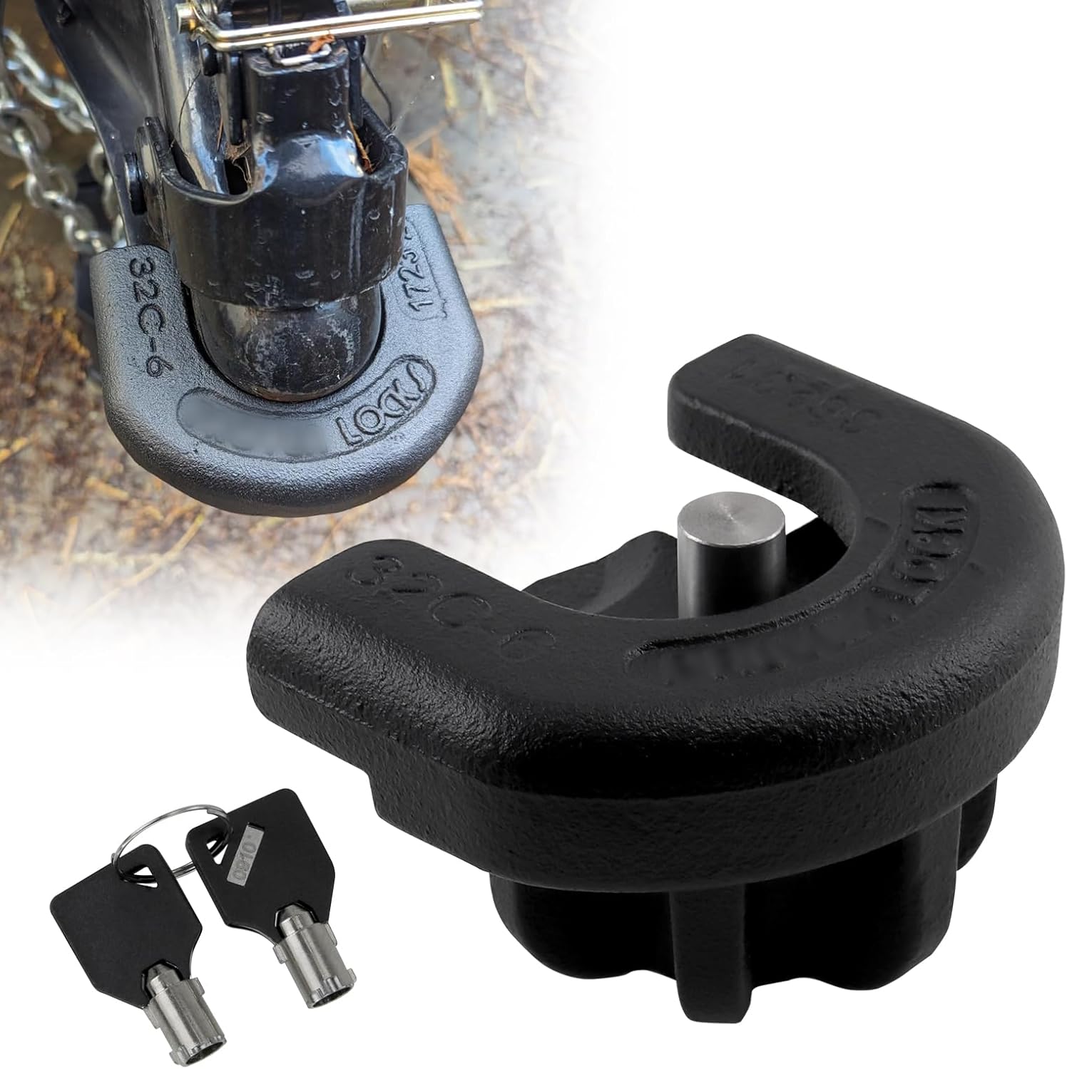 RYANSTAR RACING 2 Inch Trailer Lock, Heavy-Duty Trailer Hitch Lock, Anti Theft Trailer Coupler Locks for Travel Trailers Boats Trucks Rvs