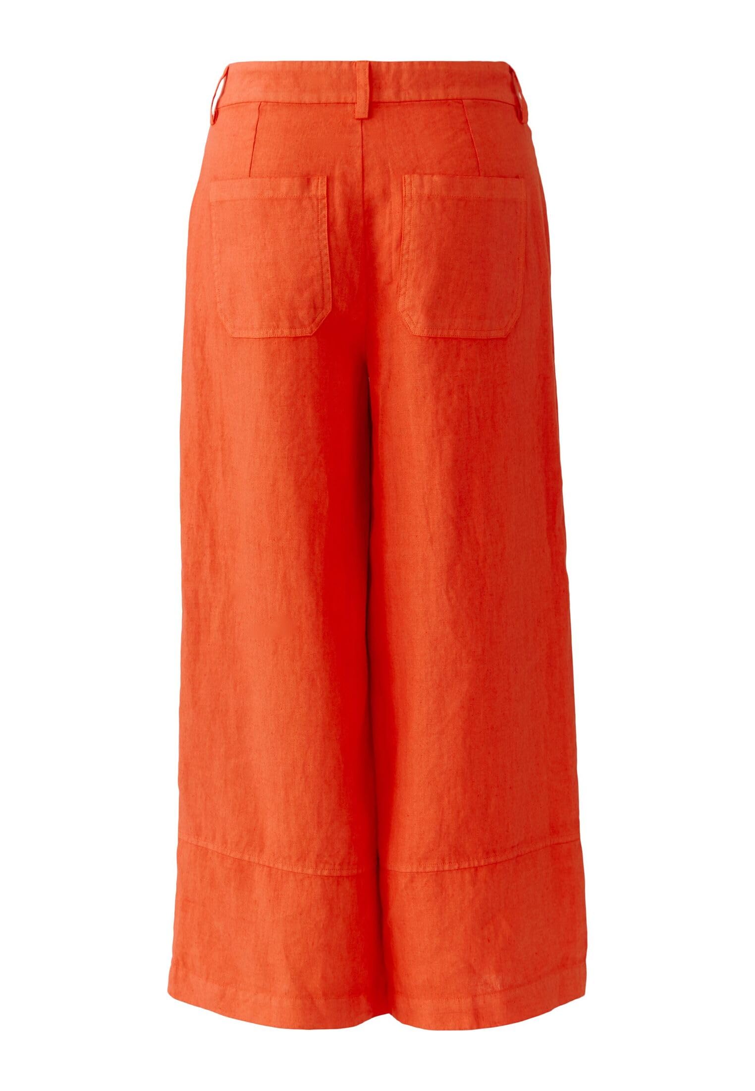 Oui Damen Leinen Hose Straight fit Uni