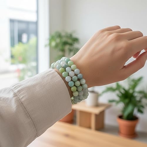 Vista 32 de Bling Jewelry Juego de 3 pulseras elásticas unisex apilables con cuentas redondas de 0.315 pulgadas para mujeres, adolescentes y hombres, multihebra