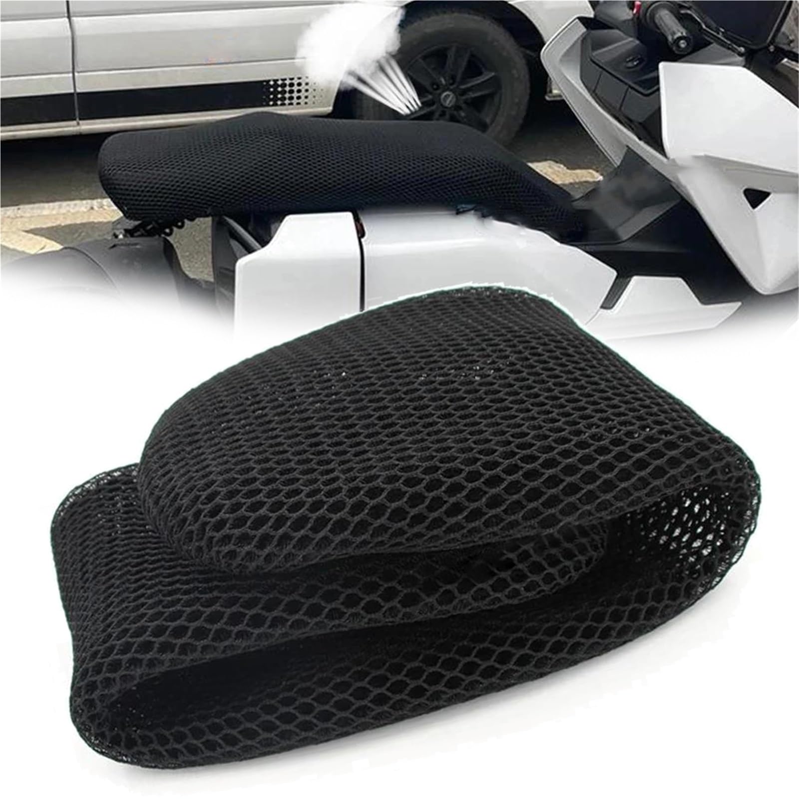 Coussins de protection en maille pour voyager au frais sur votre moto CE04 cet été