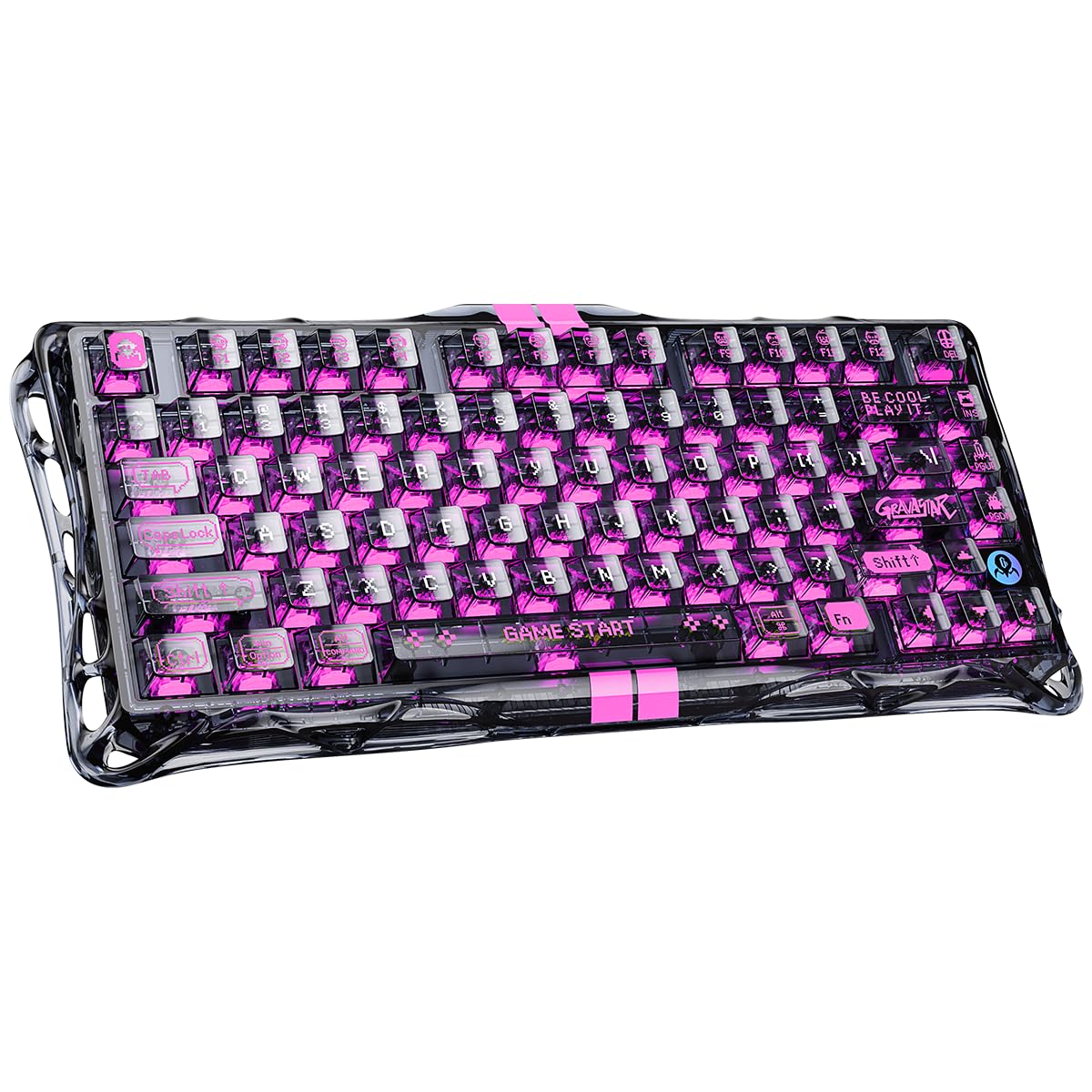 GravaStar V75 Lite Hall Effect Magnetic Gaming Keyboard - 4000Hz Rapid Trigger - 0.01 mm RT Accuracy - 75% HE Gaming Keyboard with Hot Swappable Switches & Transparent RGB Lighting - For PC & Mac